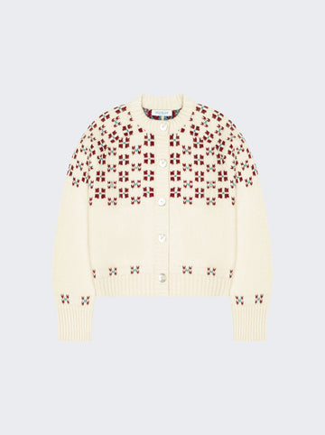 Winter Fair Isle Cardigan NATURAL