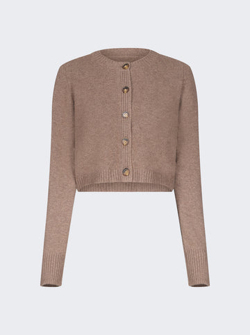 Zephir Cropped Cardigan BROWN MELANGE