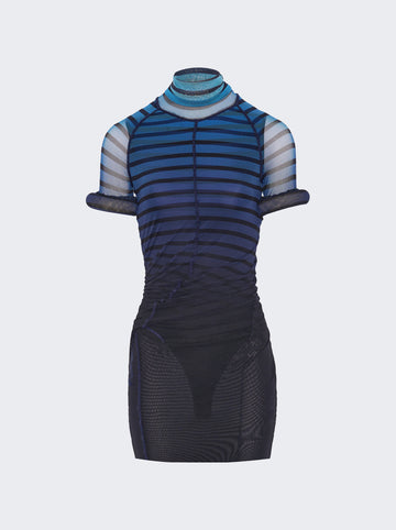 Mesh 3D Short Dress BLUE