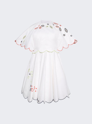 Scalloped Buttercup Dress WHITE MULTI