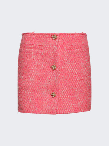 Deconstructed Tweed Skirt Hot Pink