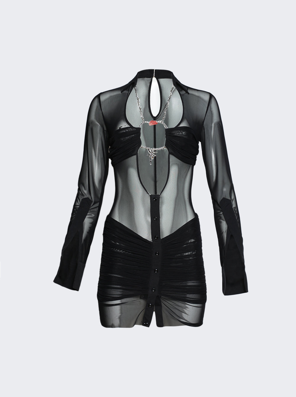 La Davina Mini Shirt Dress_Black_01.jpg