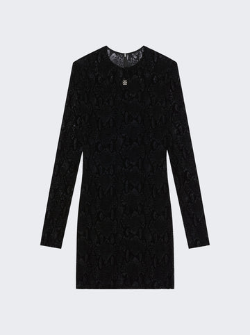 Long Sleeve Tulle Dress BLACK