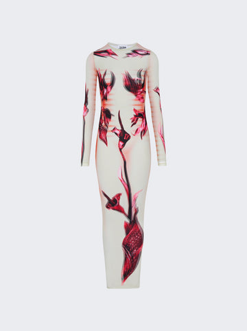 Flower Body Morphing Mariniere Dress MINT AND PALE PINK