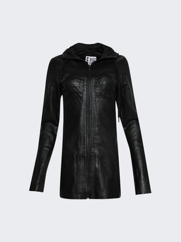 Washed Leather Dress Black