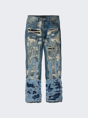 Flame Boro Denim Jeans BLUE