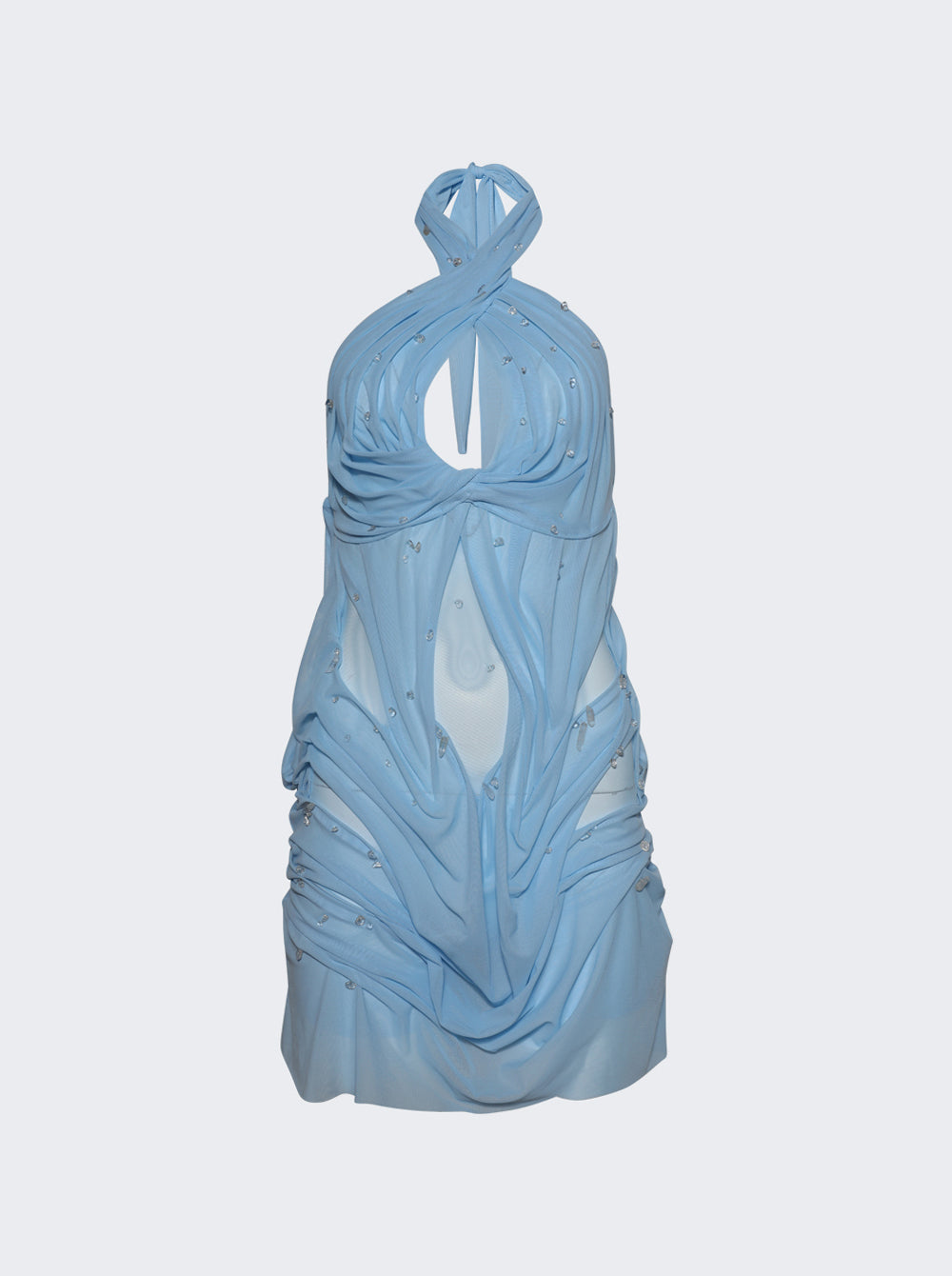 Wetlook Halterneck Crystal Mini Dress_Light Blue_01.jpg