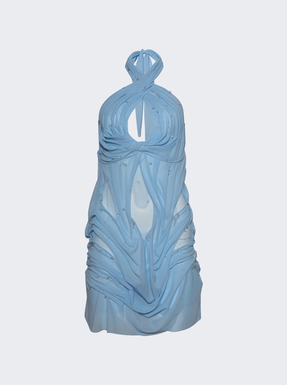 Wetlook Halterneck Crystal Mini Dress_Light Blue_01.jpg