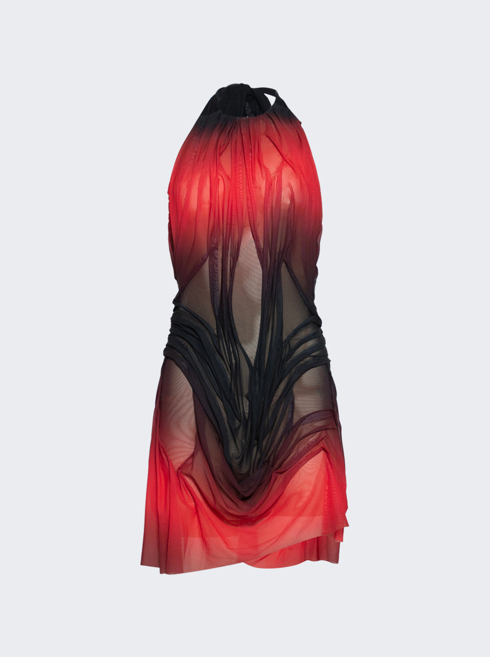 OMBRE BACKLESS WETLOOK HALTER NECK MINI DRESS_Red_01.jpg