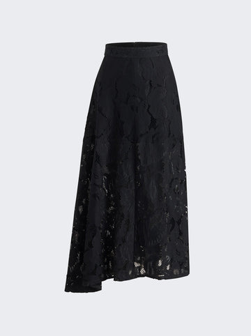 Lace Midi Skirt BLACK