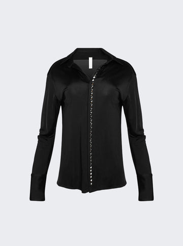 Studded Placket Shirt Black