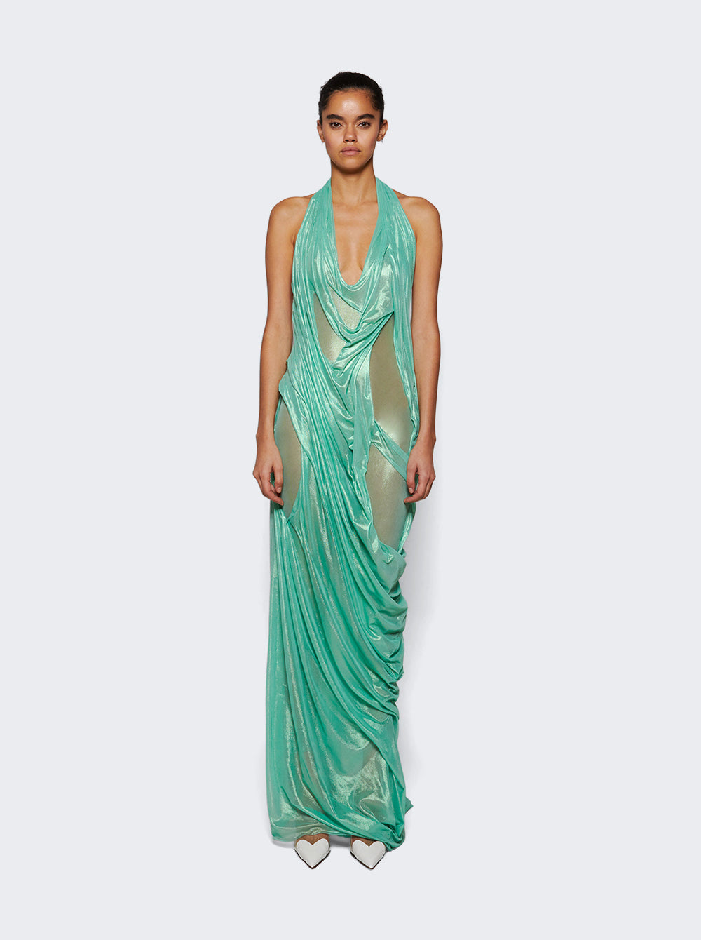 Siren Wetlook Halter Neck Long Dress_Green_03.jpg