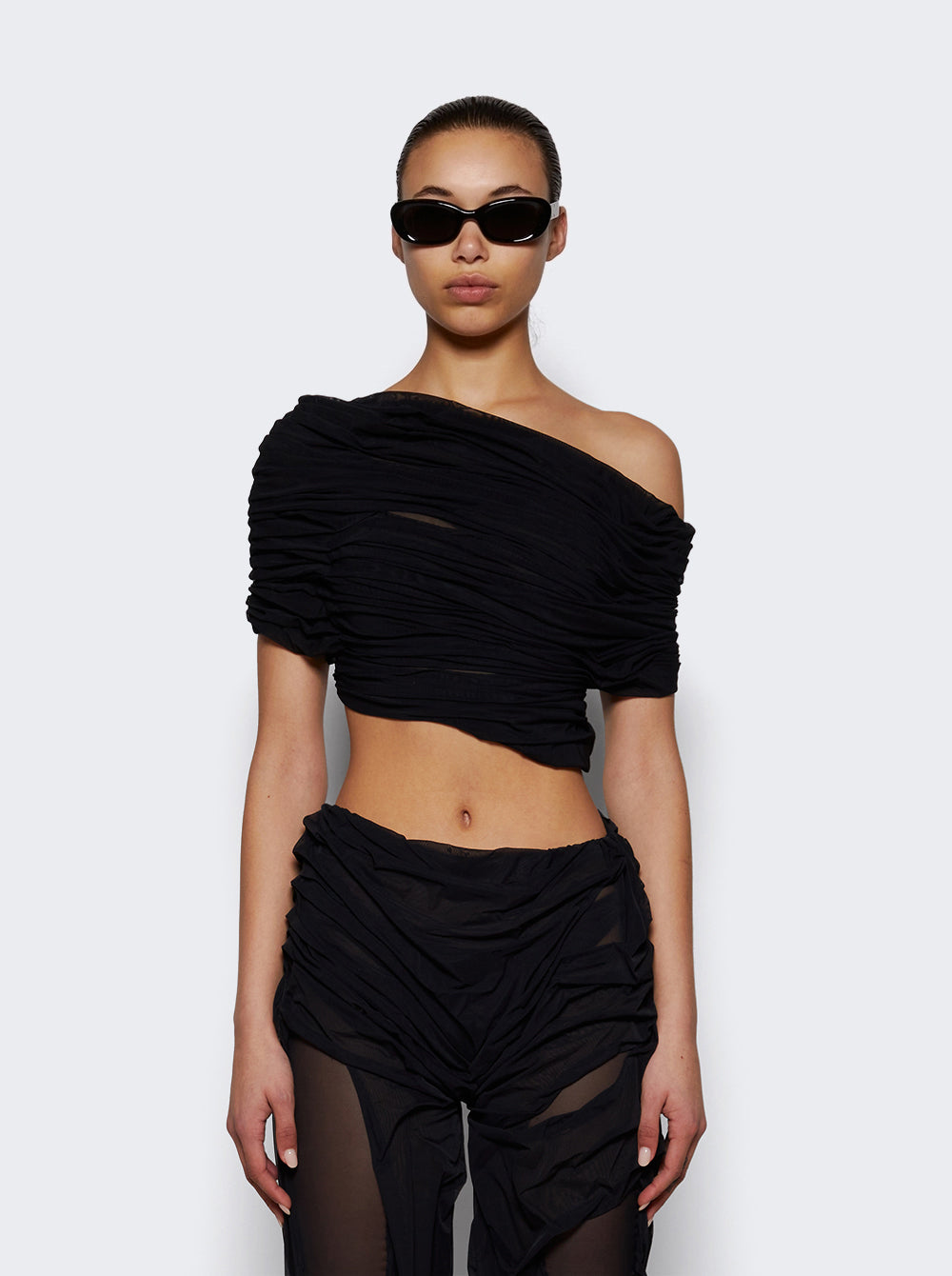 Eros One-shoulder Wetlook Top_Black_03.jpg