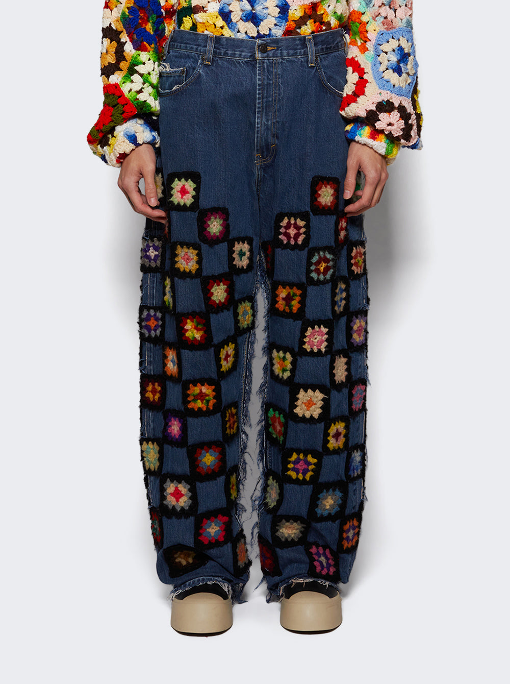 CKECHERBOARD CROCHET DENIM JEANS_Blue_03.jpg