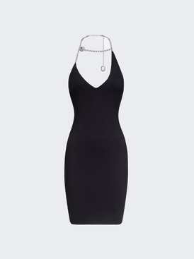 Crystal Halter Mini Dress Black