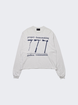 777 Long Sleeve Tee Faded White
