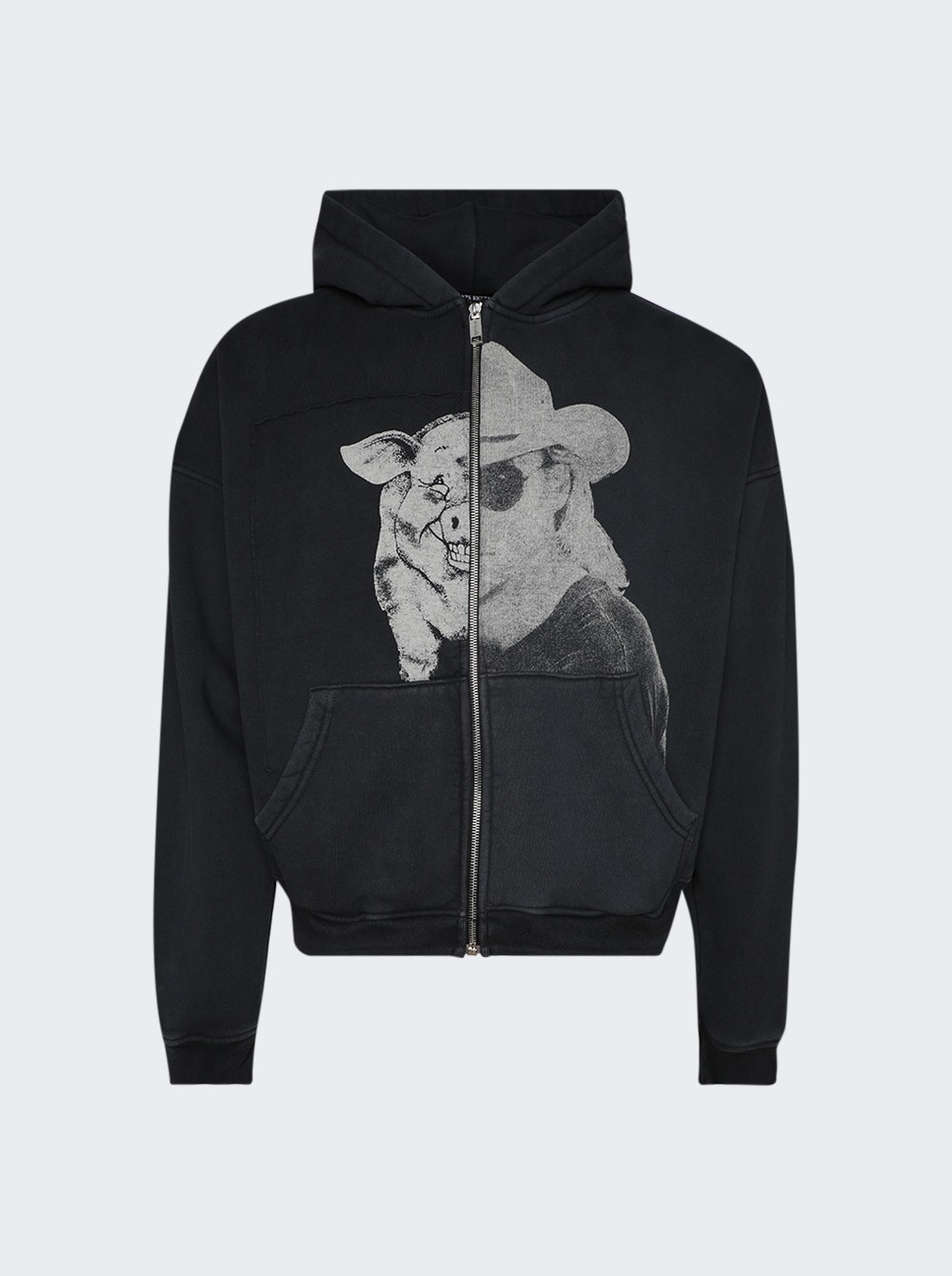 Pig Allen Jackson Assemblage Zip Hoodie Faded Black | The Pig Allen Jackson Assemblage Zip Hoodie Faded Black | The