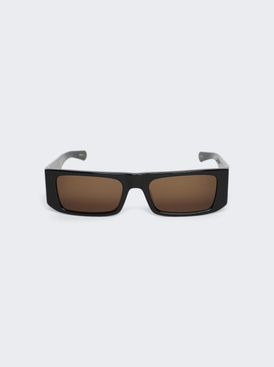 X SP5DER Slug Sunglasses Solid Black with Brown Lens