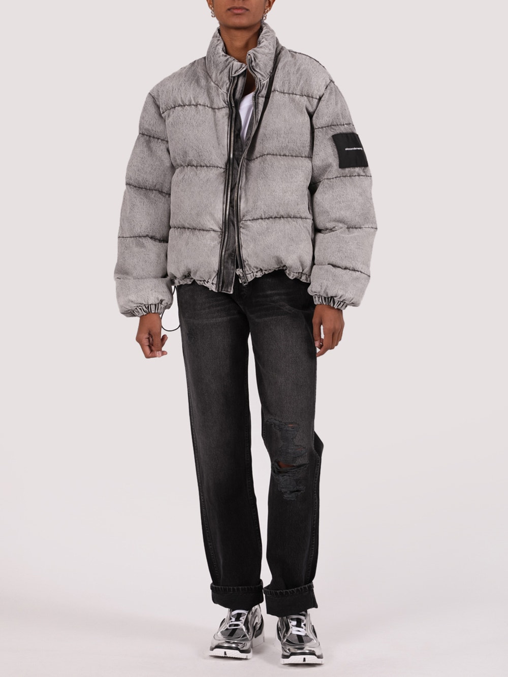 Denim Puffer, Light Grey | The Webster Denim Puffer, Light Grey | The Webster