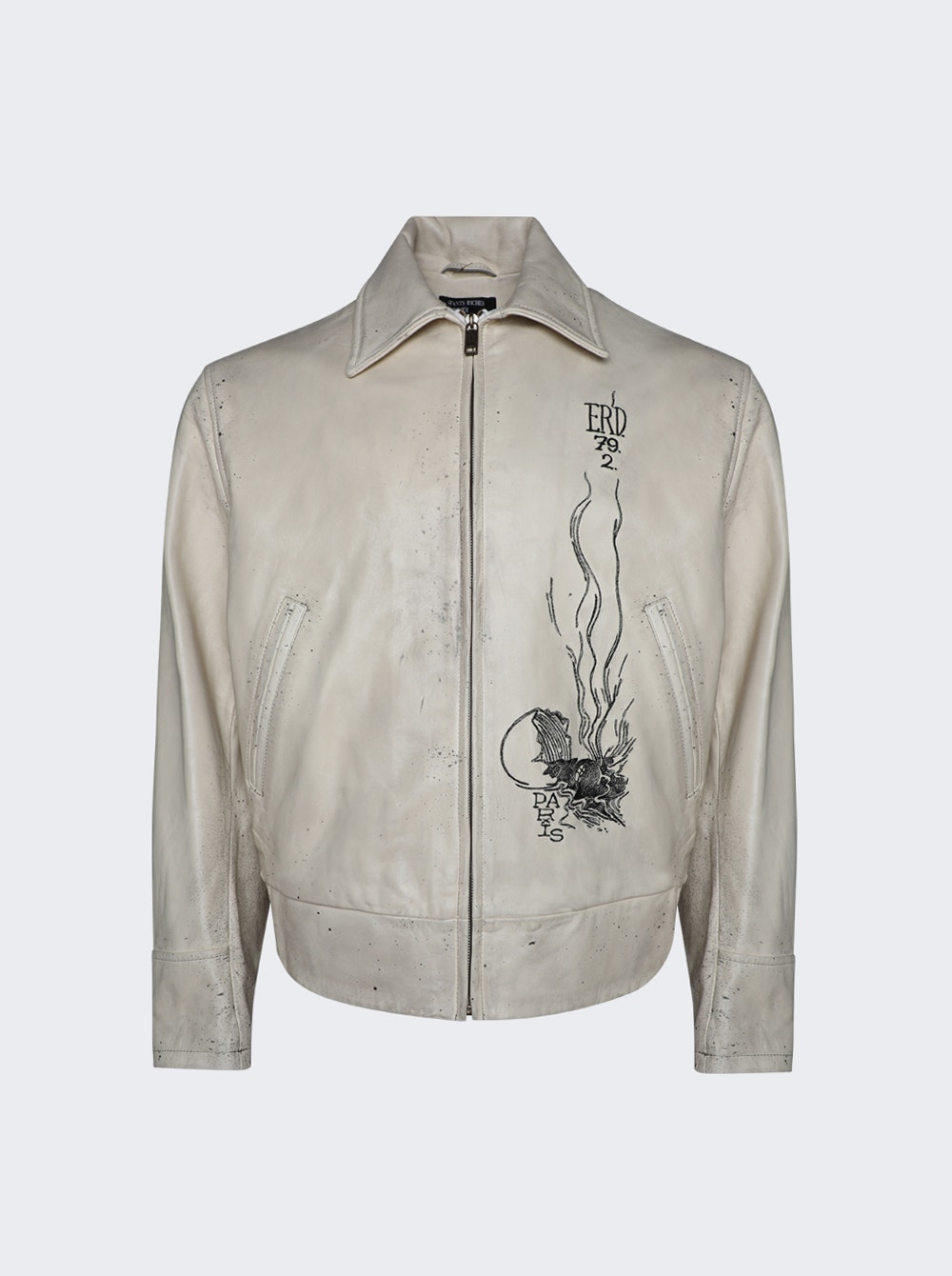 Arcane 17 Zip Up Leather Jacket Bone | The Webster Arcane 17 Zip Up Leather Jacket Bone | The Webster