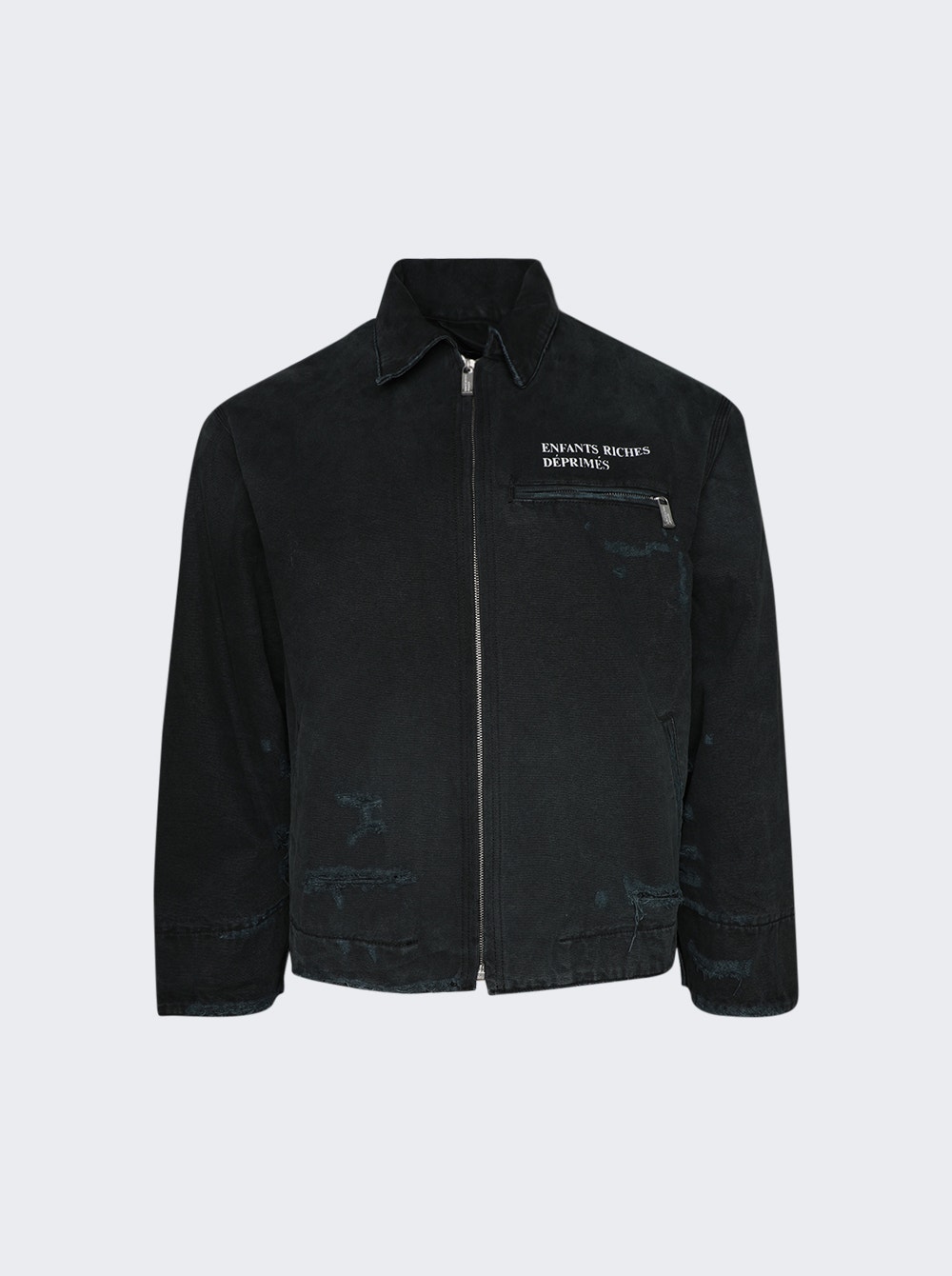 Logo Distressed Work Jacket Faded Black | The Webster Logo Distressed Work Jacket Faded Black | The Webster
