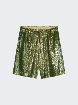 Embellished Shorts Khaki Green