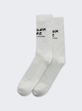 2 Moncler 1952 Logo Socks WHITE