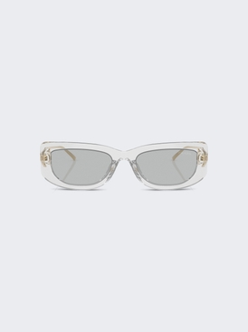 Clear Rectangular Sunglasses Transparent Grey