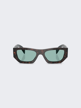 Geometric Logo Sunglasses Tortoiseshell And Green