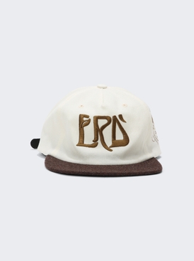 ERD Art Nouveau Logo 5-Panel Hat Ivory and Brown