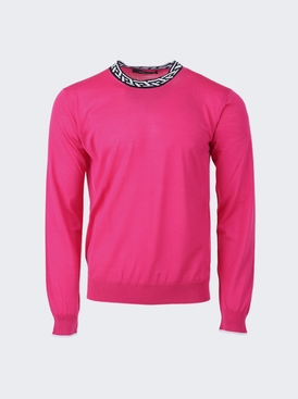 Contrast Collar Sweater Pink