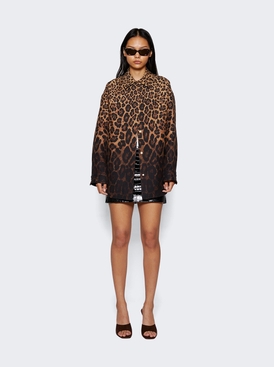 Crocodile-Effect Leather Mini Skirt Black secondary image