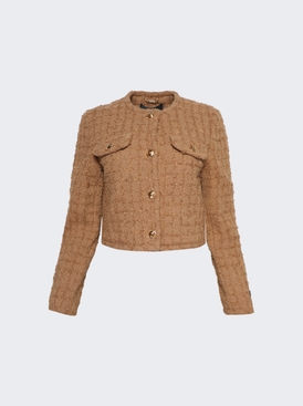 Heritage Tweed Cardigan Jacket Tan