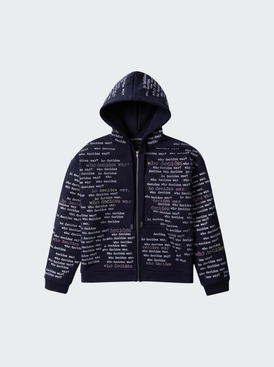 Scripture Zipper Hoodie Indigo