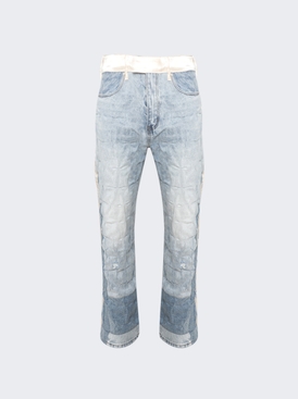 Gathered Tuxedo Jeans Sky