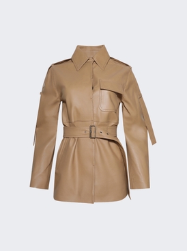 Belted Boxy Leather Jacket Butter