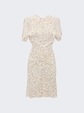 Gathered Waist Mini Dress Floral Ovation Peach