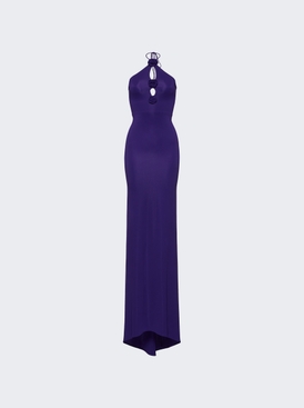 Halter Jersey Maxi Dress Violet