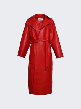 Long Belted Coat Red
