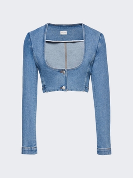 Ultra Cropped Scoop Denim Jacket