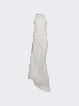 Sleeveless Gathered Detail Dress White