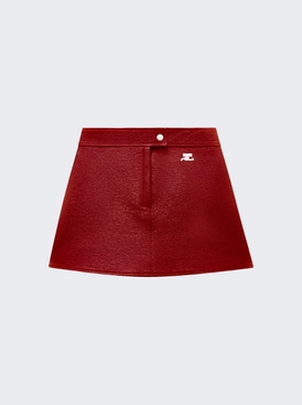 Vinyl Mini Skirt Red