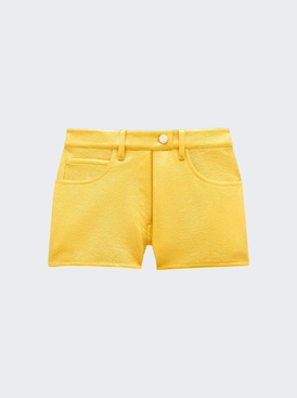 Coated Stretch Mini Shorts Ochre