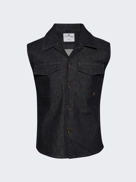 Utility Denim Sleeveless Shirt Dark Heather Grey