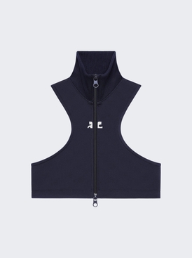 Scuba Tracksuit Interlock Cropped Jacket Navy