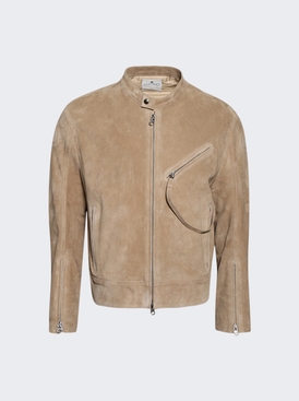 Scuba Suede Bomber Jacket Fawn