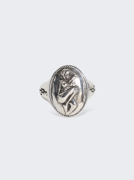 Pin Up Girl Cameo Ring Silver