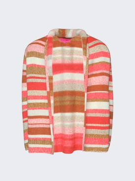 Italy Stripe Smoking Jacket Red And Ivory