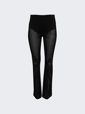 Beaded Hotfix Sheer Boot Leg Pant Black