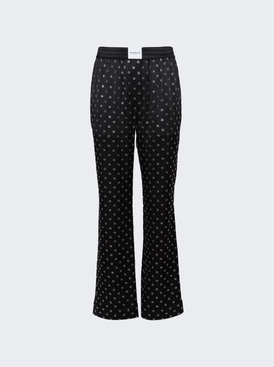 Silk Pajama Pant With Allover A Hotfix Black